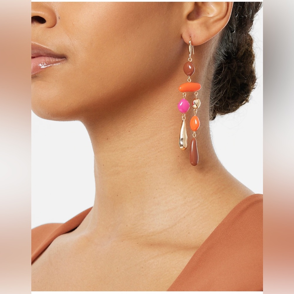 Express Multi Shape Layered Chandelier Drop Earri… - image 4